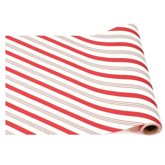 Hester & Cook Candy Cane Peppermint Stripe Paper Table Runner 20"x25' - Picture 1 of 4